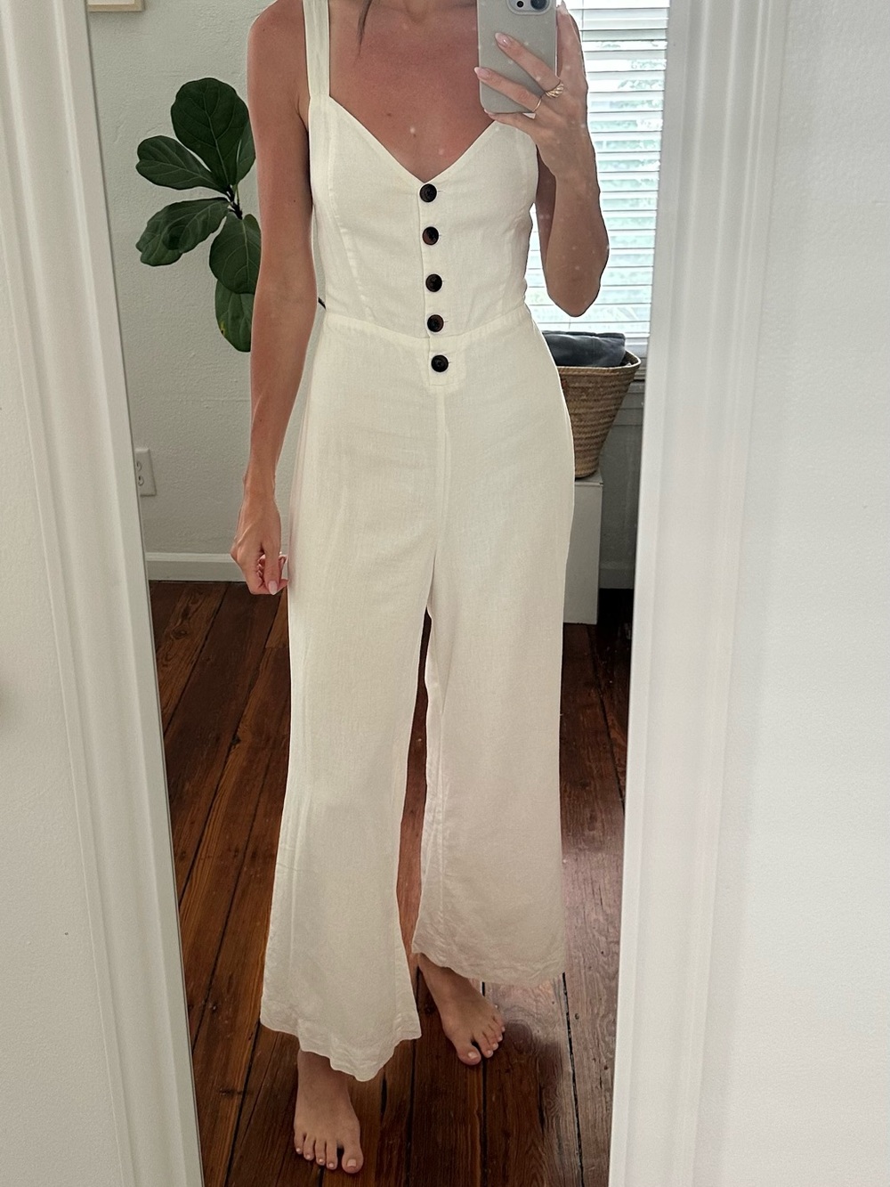 Ivory Wide-Leg Jumpsuit